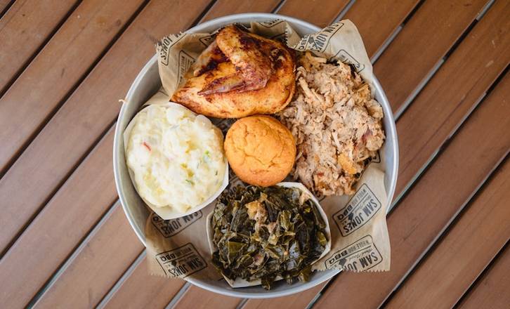 Order Chicken & BBQ Plate food online from Sam Jones BBQ Raleigh store, Raleigh on bringmethat.com
