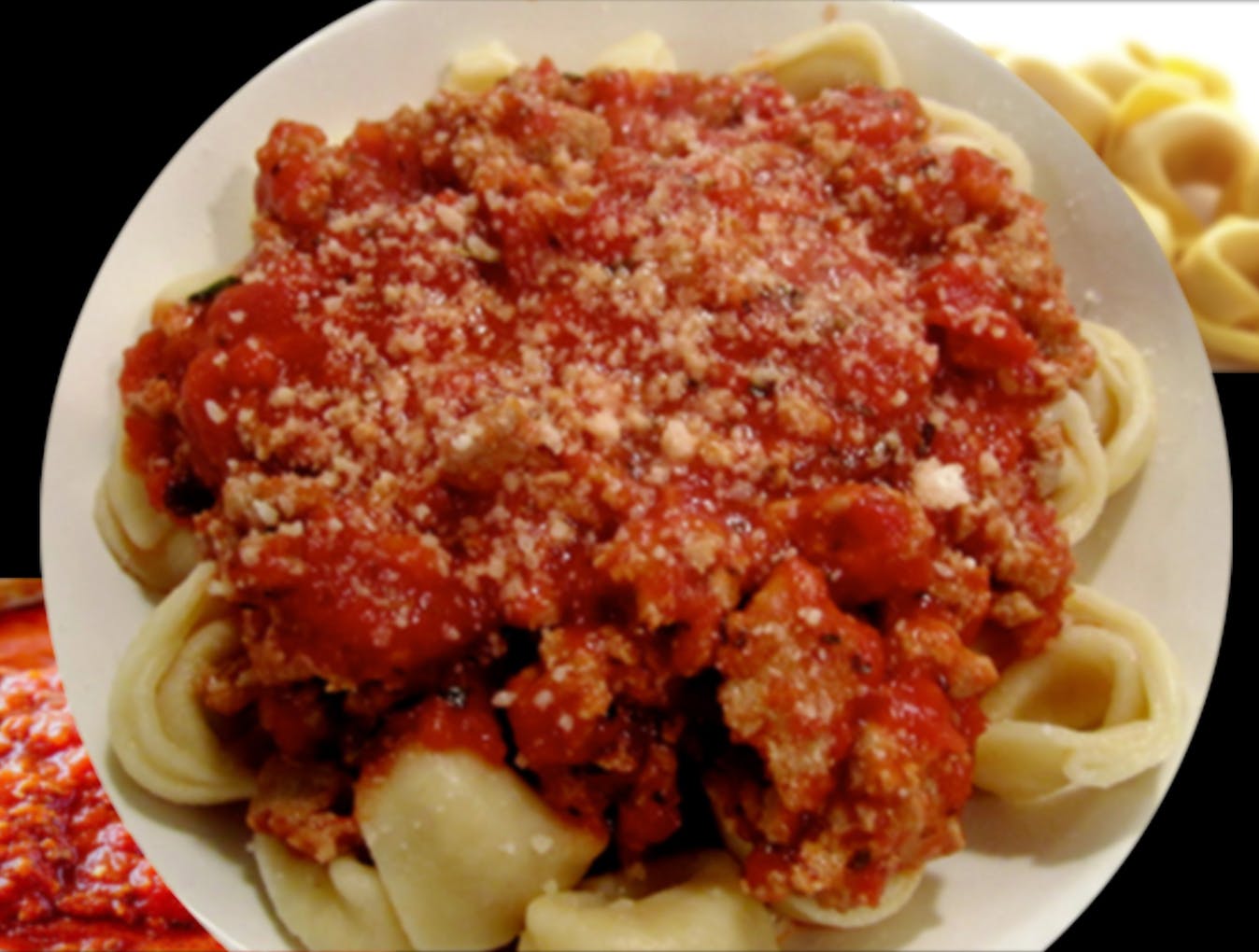 Order Tortellini Meat Sauce - Pasta food online from Napoli Pizza & Pasta store, Houston on bringmethat.com