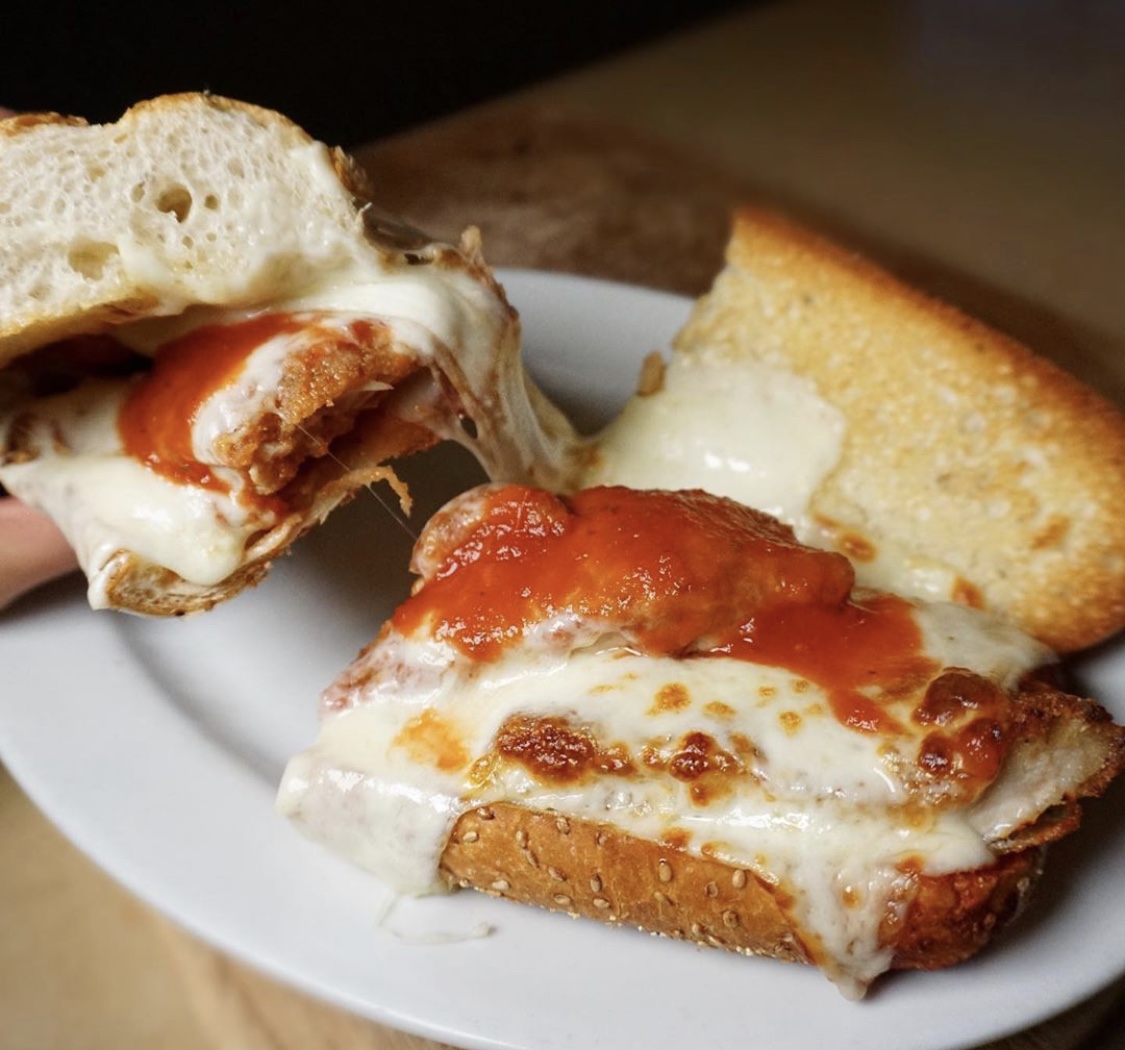Order Chicken Parm Hero food online from Mario's Pizzeria store, Syosset on bringmethat.com