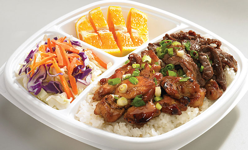 Order 7 oz. 1/2 and 1/2 Plate food online from Flame Broiler store, Glendale on bringmethat.com