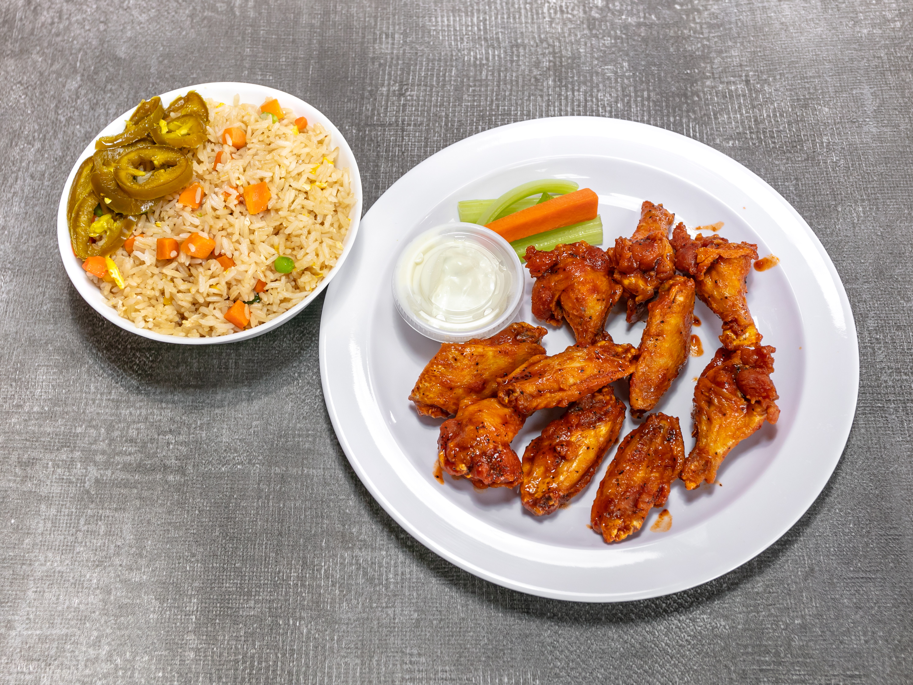Order #1. Wings and Rice Combo food online from La Peda Tacos And Wings store, Marietta on bringmethat.com