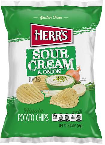 Order Herrs Sour Cream & Onion Ripple 2.75oz food online from Quickchek store, Hackettstown on bringmethat.com