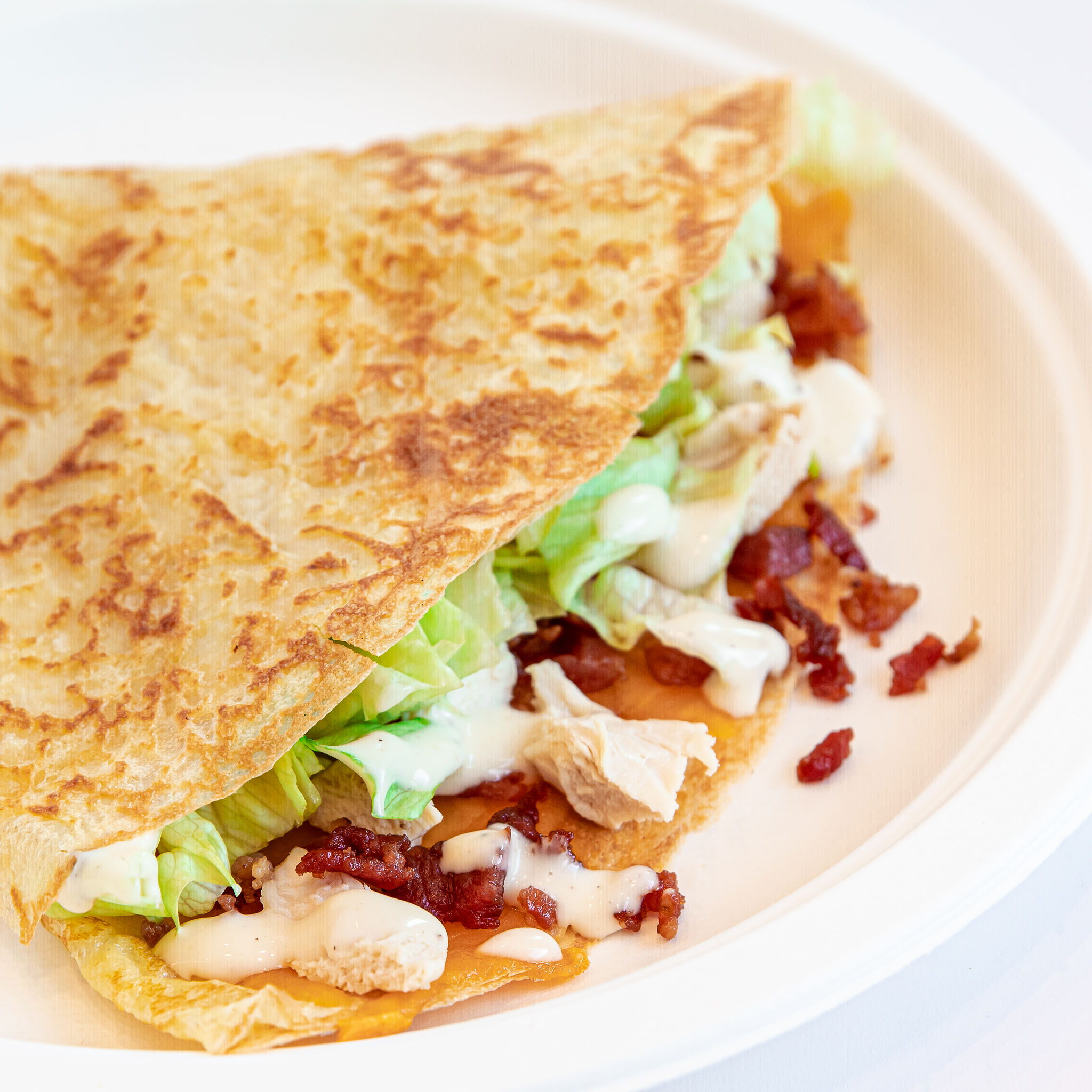 Order Chicken Bacon Ranch Crepe food online from Hazelnuts Creperie store, Charlotte on bringmethat.com