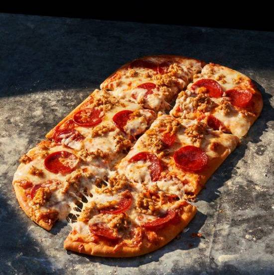 Order Sausage & Pepperoni Flatbread Pizza food online from Panera store, Chillicothe on bringmethat.com