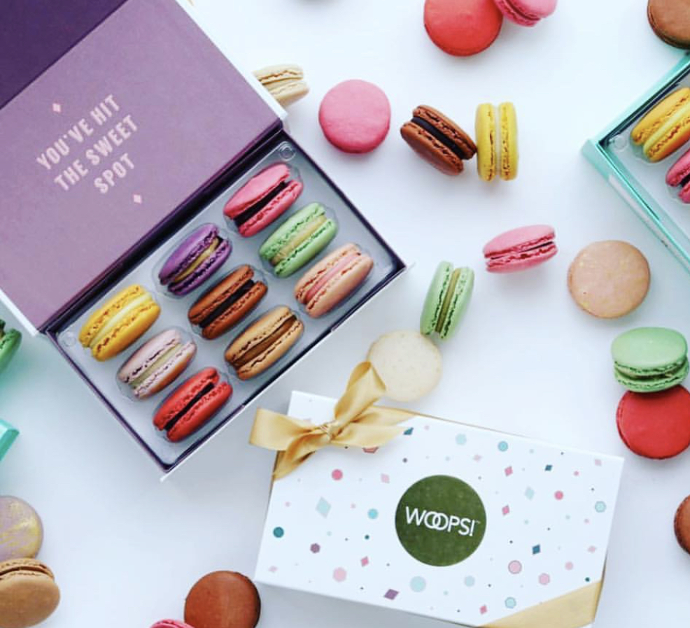 Order Box of 9 French Macarons food online from Woops! Bakery store, Newton on bringmethat.com