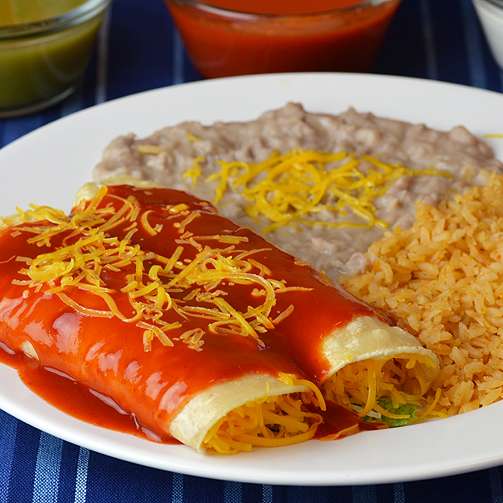 Order 3. Two Enchiladas food online from Federicos Mexican Food store, Glendale on bringmethat.com