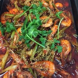 Order F10. 香辣大虾 Shrimp with Chili Sauce food online from Sichuan Hot Pot 九寨溝火锅川菜 store, Cleveland on bringmethat.com