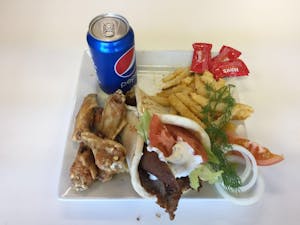 Order 4. Gyro & 5-Piece Wings Combo Special food online from B.B's Wings store, Duluth on bringmethat.com