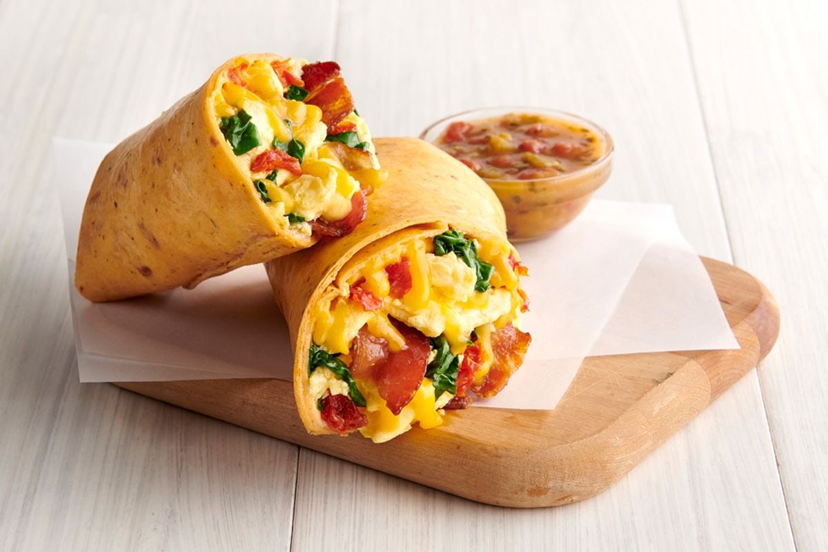 Order Bacon, Egg & Cheddar Breakfast Wrap food online from Corner Bakery Cafe store, Chicago on bringmethat.com