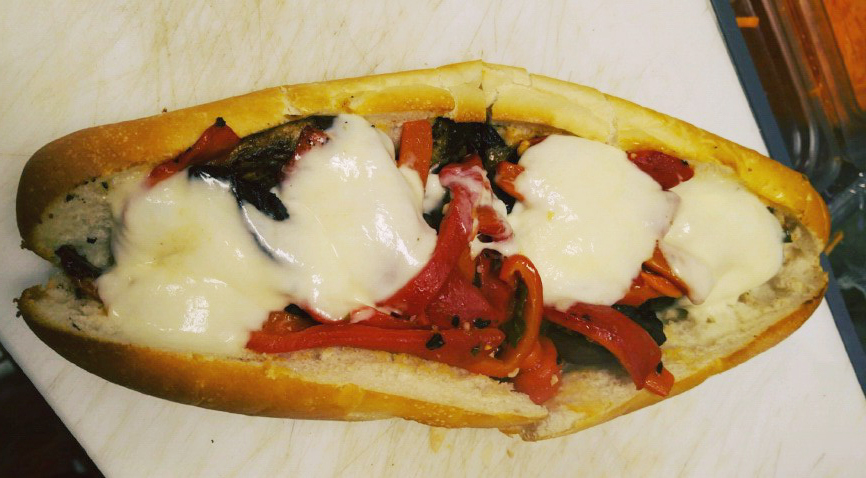 Order Eggplant Parmigiana Sandwich food online from Slice Pizzeria store, Barrington on bringmethat.com