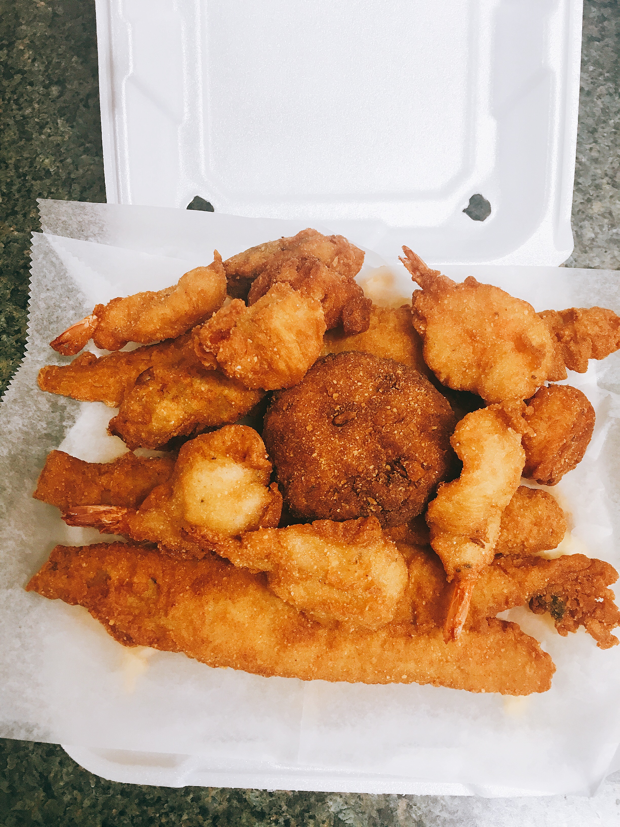 Order Fish, Shrimp, Scallops, and Crab Cake food online from Captain K Seafood Restaurant store, Virginia Beach on bringmethat.com