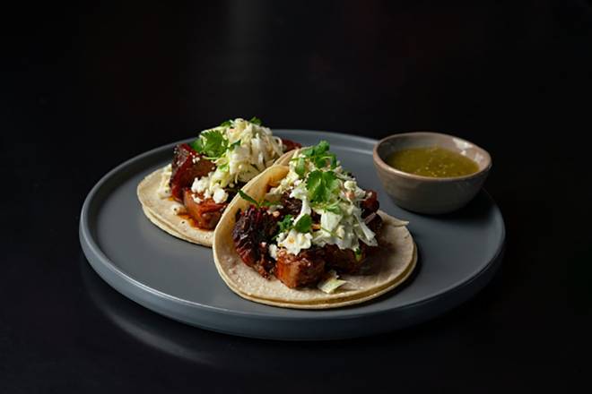 Order Brisket Tacos food online from R&R Barbeque store, North Salt Lake on bringmethat.com