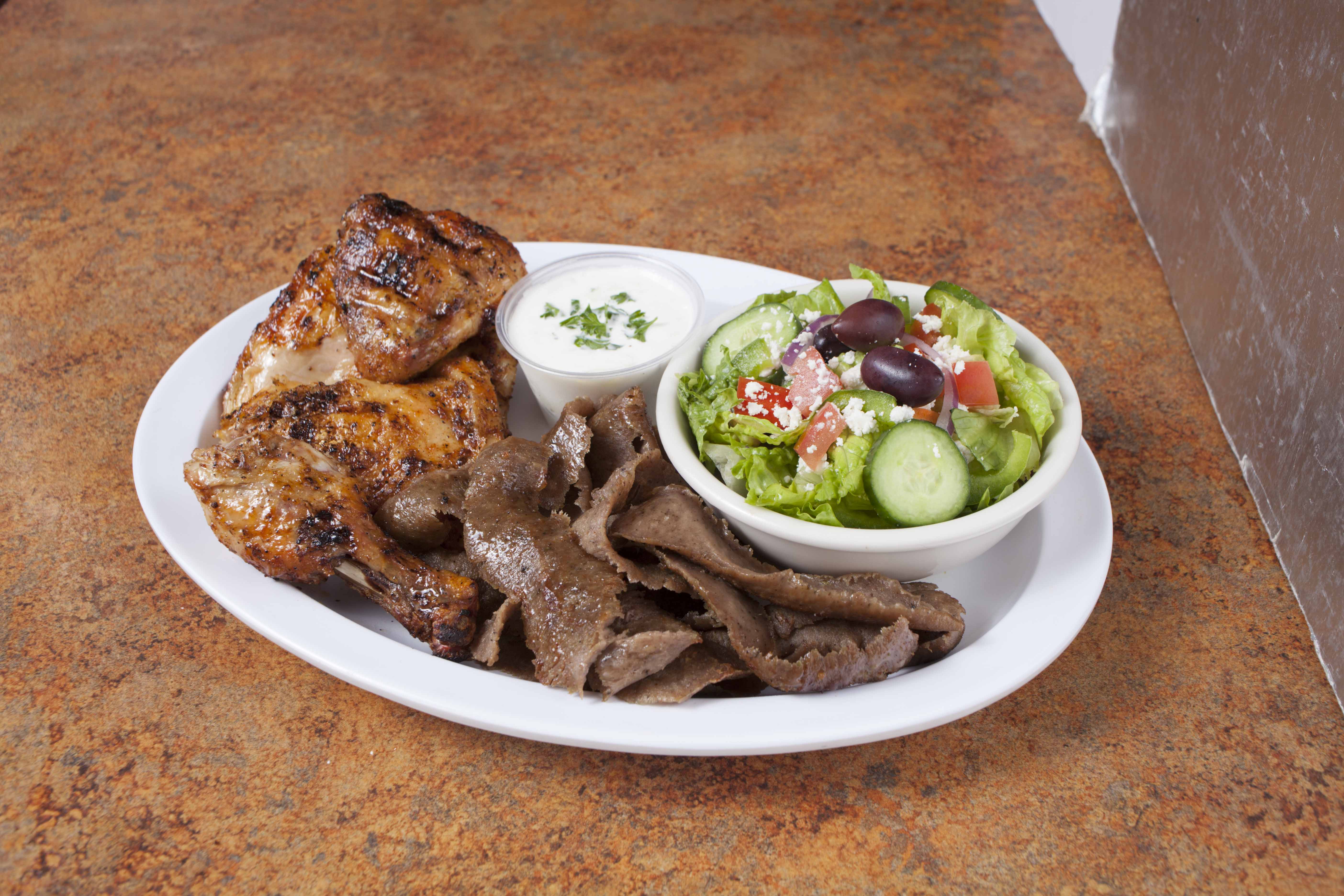 Order 10. 1/2 Chicken, Gyros and Salad Combo food online from Greek Chicken store, Las Vegas on bringmethat.com