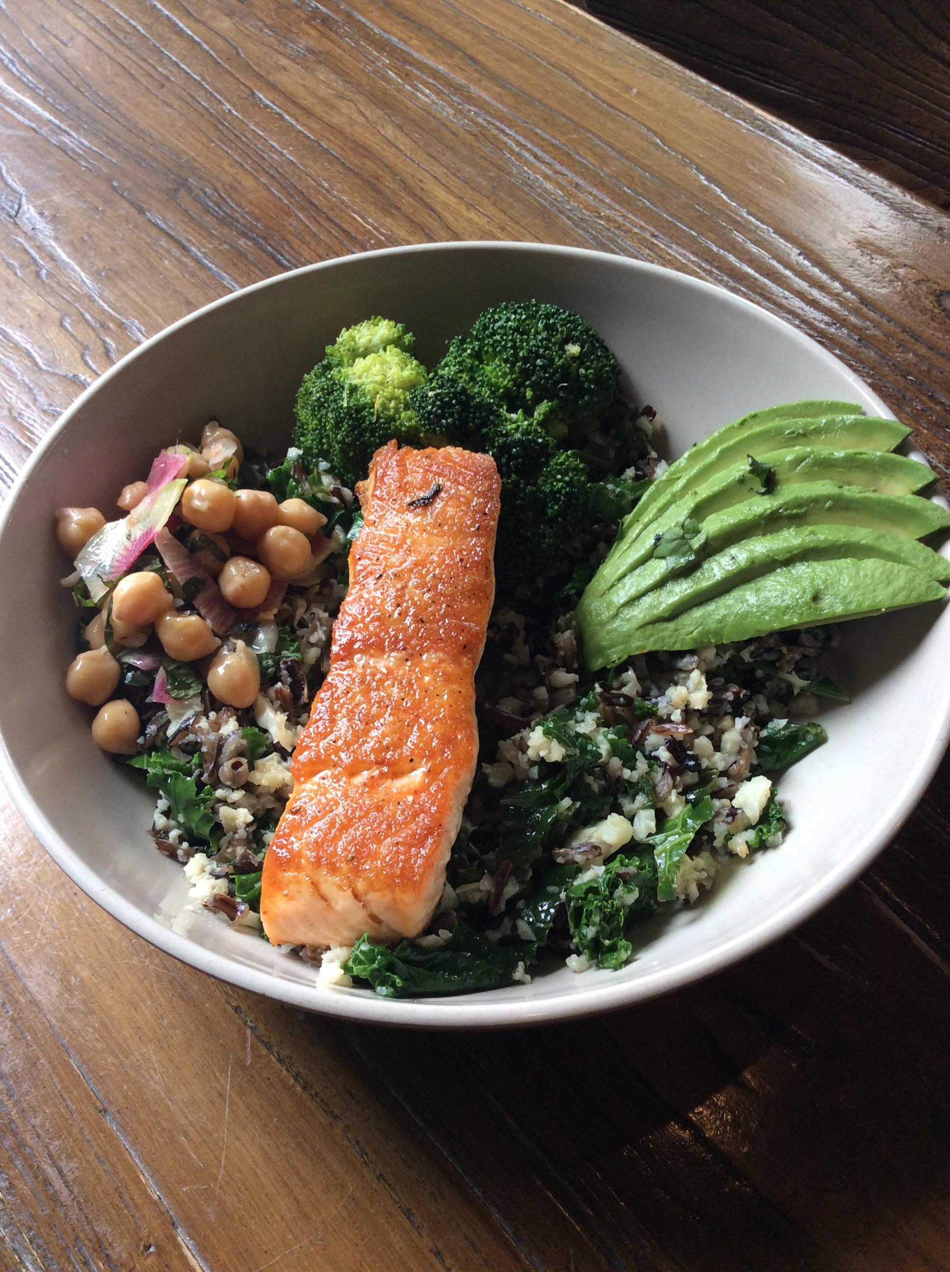 Order Cilantro Lime Salmon Bowl food online from Grass Roots Kitchen store, Tarrytown on bringmethat.com