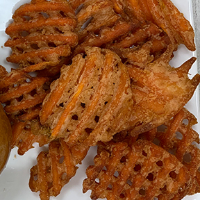 Order Sweet Potato Waffle Fries food online from Halal Kitch store, Egg Harbor Township on bringmethat.com