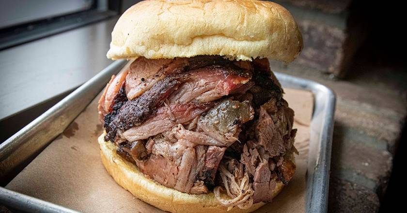 Order BEAR Chopped Sandwich food online from Bear's Smokehouse BBQ store, Asheville on bringmethat.com