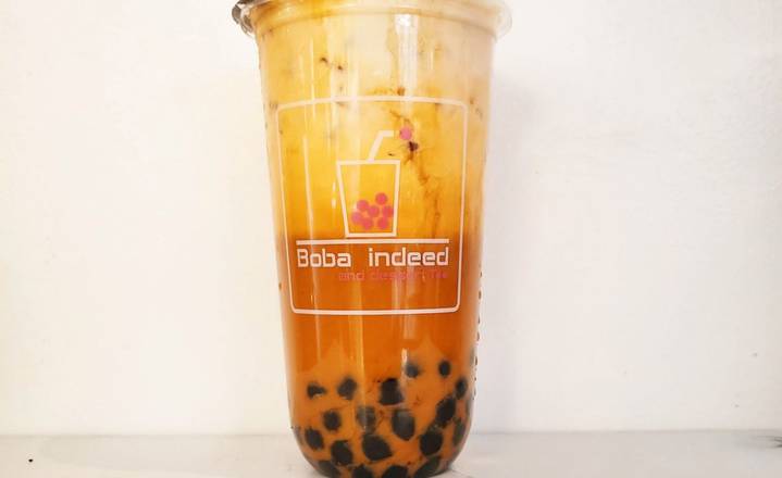 Order Thai Milk Tea (Floating Cream) food online from Boba Indeed store, Downey on bringmethat.com