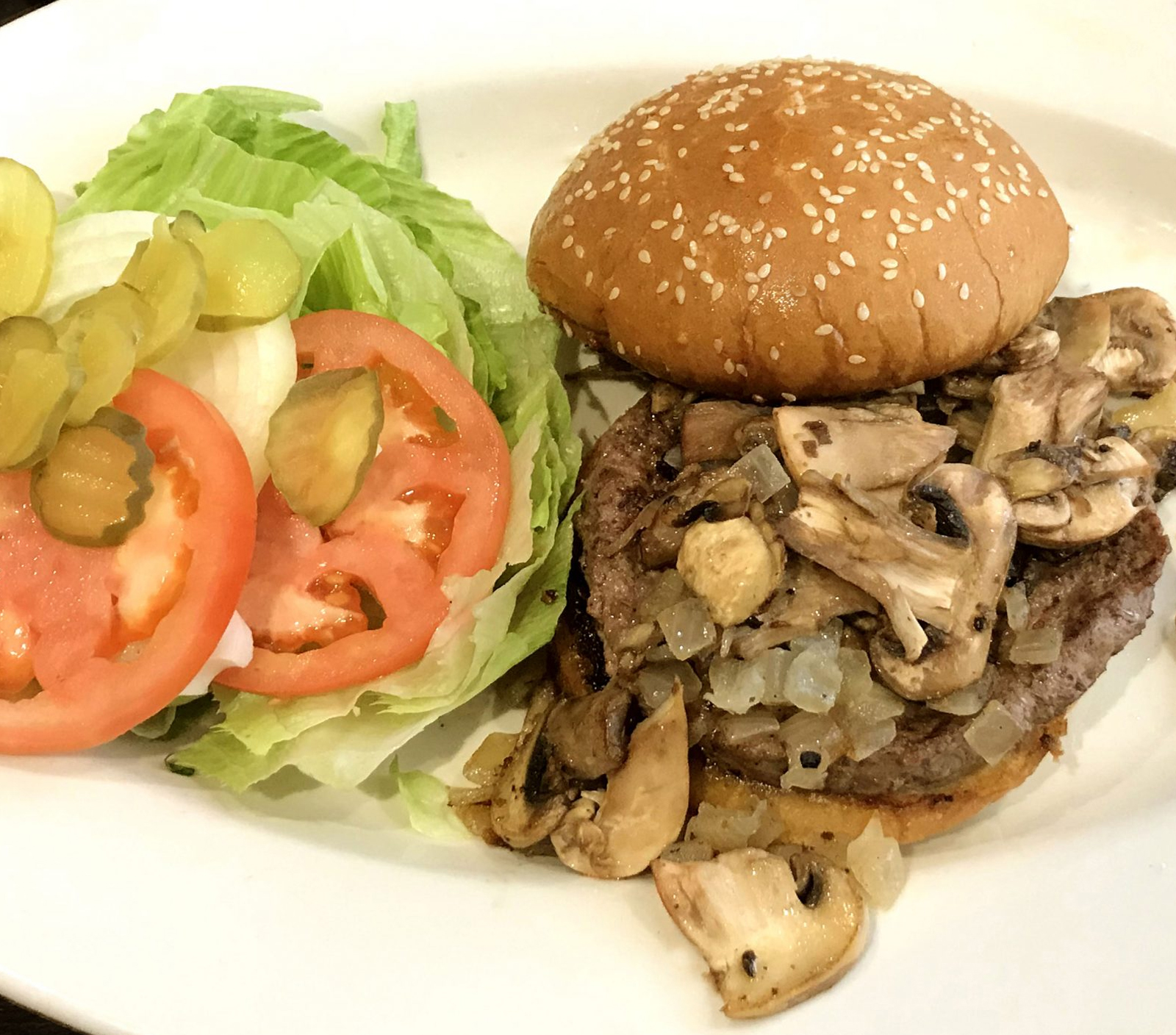 Order Mushroom Burger food online from Pinocchio store, Palm Springs on bringmethat.com