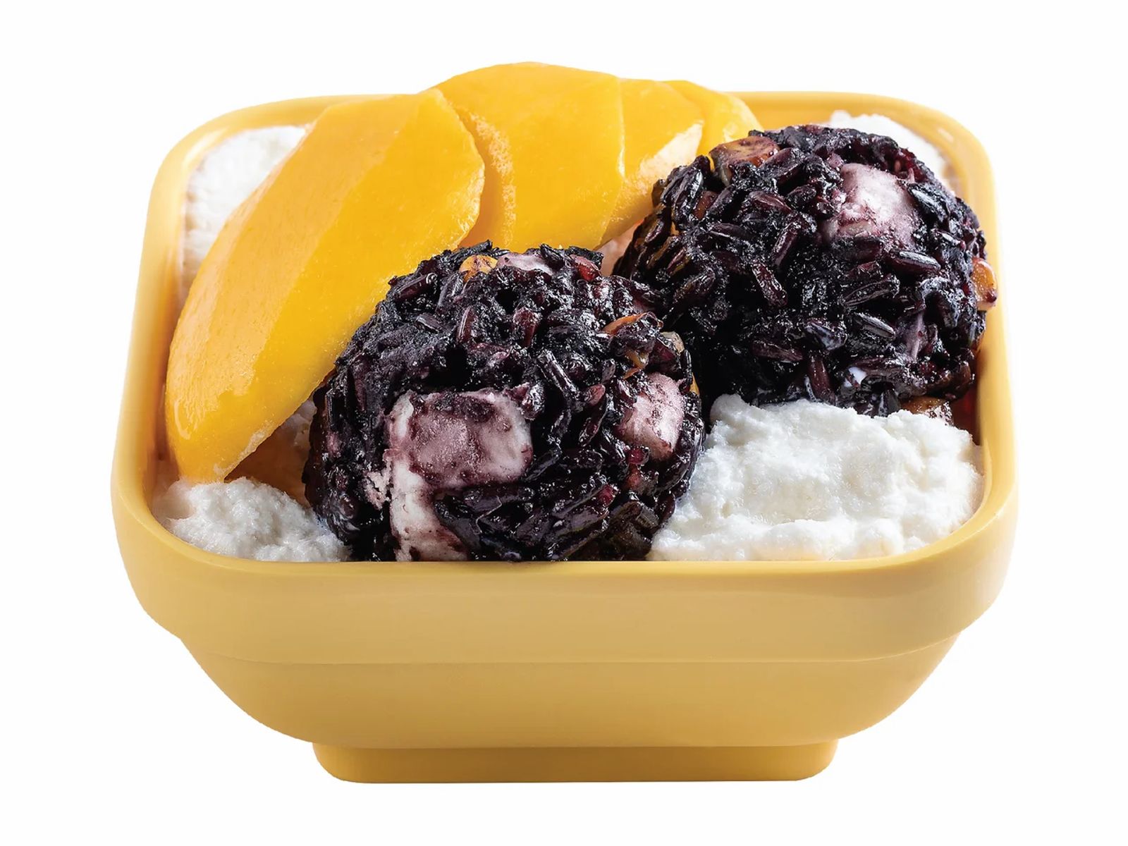 Order V11. Thai Black Rice & Mango With Vanilla Frost - 芒果白雪黑糯米 food online from Sweethoney Dessert store, Artesia on bringmethat.com