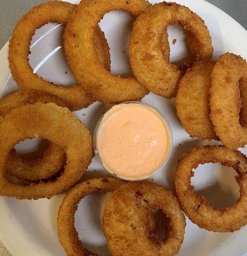 Order Onion Rings food online from Throwbacks Bar And Grill store, Riverside on bringmethat.com