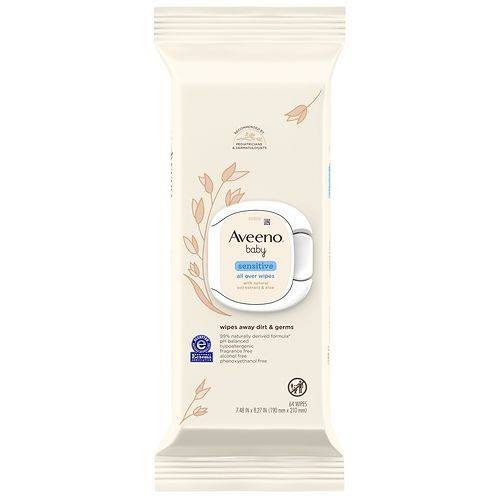 Order Aveeno Baby Sensitive All Over Wipes, Alcohol- & Fragrance-Free - 64.0 ea food online from Walgreens store, CALLAHAN on bringmethat.com
