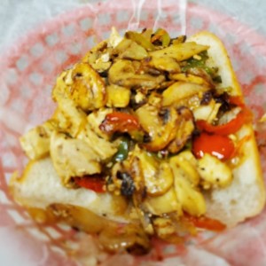 Order Mushroom Pepper Chicken Sandwich (NO CHEESE) food online from Uncle Sams store, Peoria on bringmethat.com