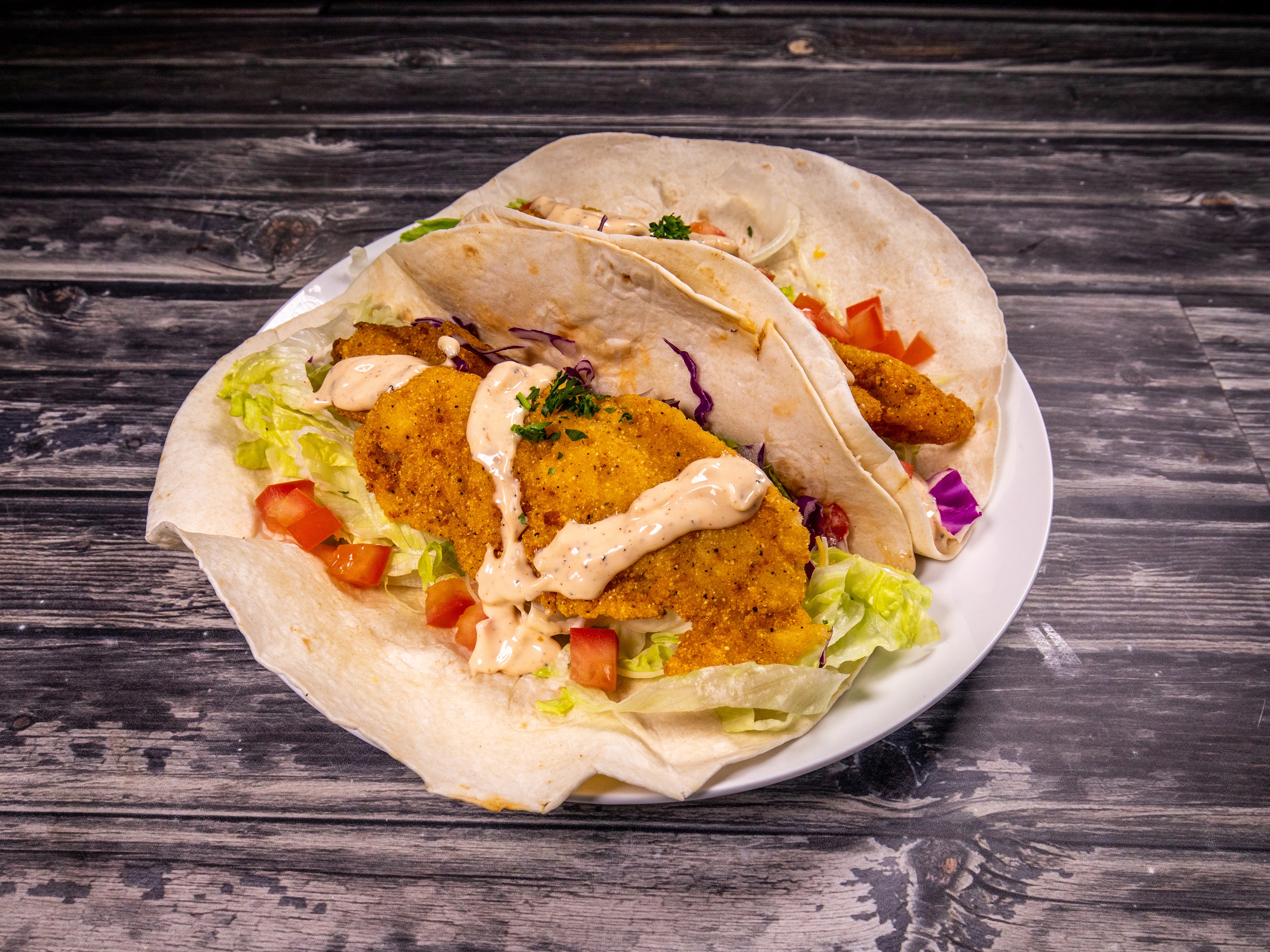 Order Fish Tacos food online from Georgia's Catfish Kitchen store, Humble on bringmethat.com