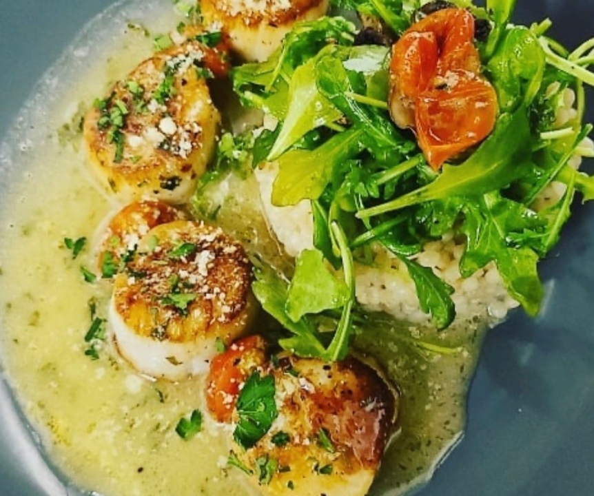 Order Scallop Truffled Couscous food online from Ryfe store, Atlantic City on bringmethat.com