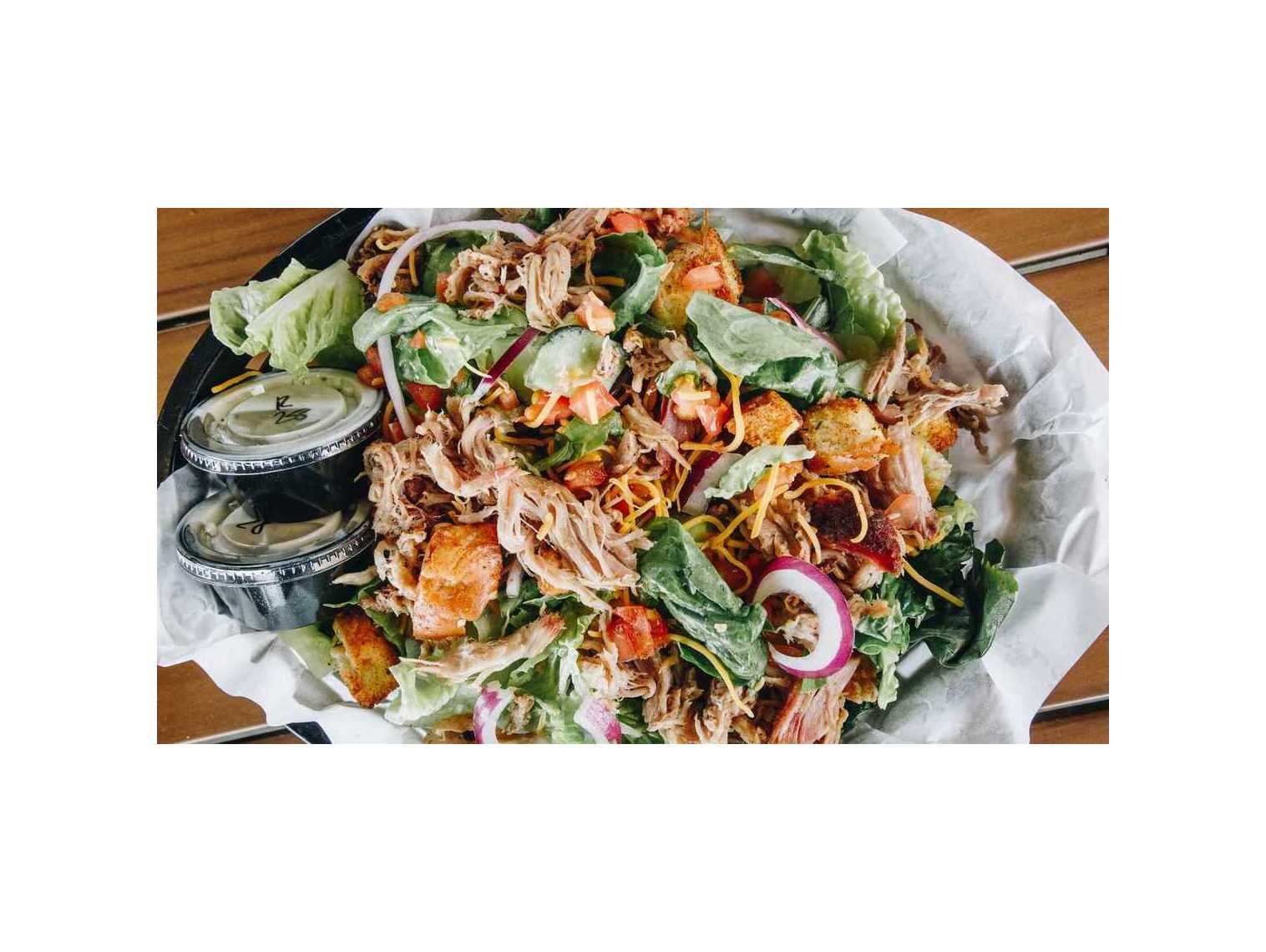 Order Pulled Pork Salad food online from R&R BBQ store, Salt Lake City on bringmethat.com