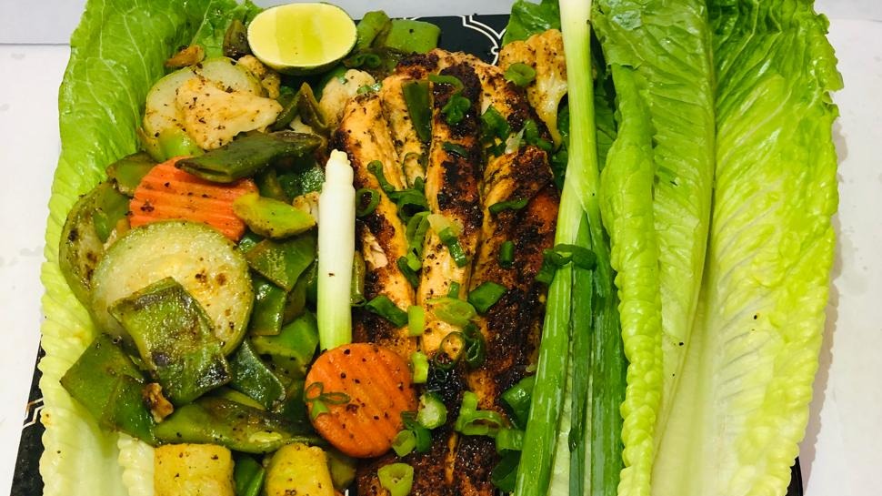 Order Grilled Salmon with Side Vegetables food online from NY Famous Deli store, Bronx on bringmethat.com