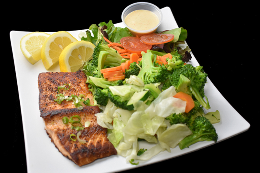 Order Grilled Salmon and Vegetables Specialty Plate food online from Señor Sushi Peoria store, Peoria on bringmethat.com