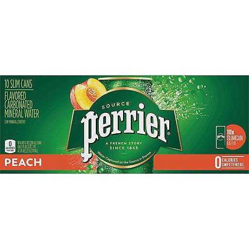 Order Perrier Peach Sparkling Water Slim Can (250 ML) 122134 food online from Bevmo! store, Albany on bringmethat.com