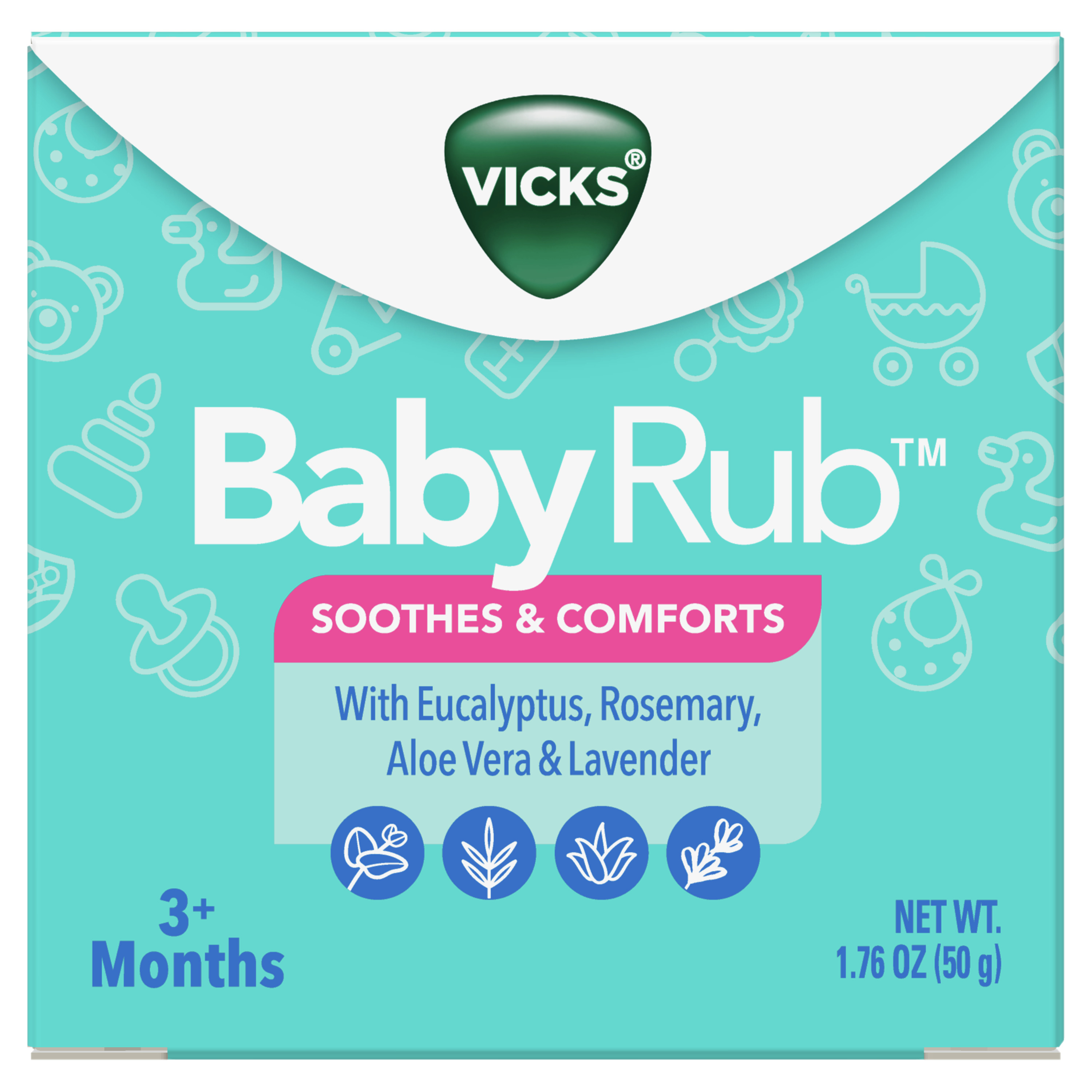 Order Vicks BabyRub Soothing Comfort Ointment for Babies with Eucalyptus & Aloe Vera - 1.76 oz food online from Rite Aid store, CORNING on bringmethat.com