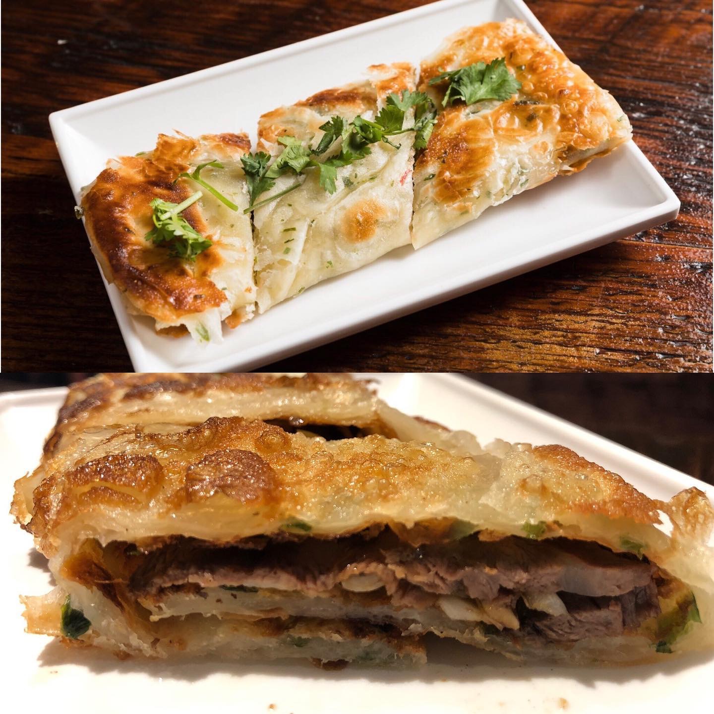 Order Scallion Pancakes with Beef Brisket food online from The Bund store, Forest Hills on bringmethat.com