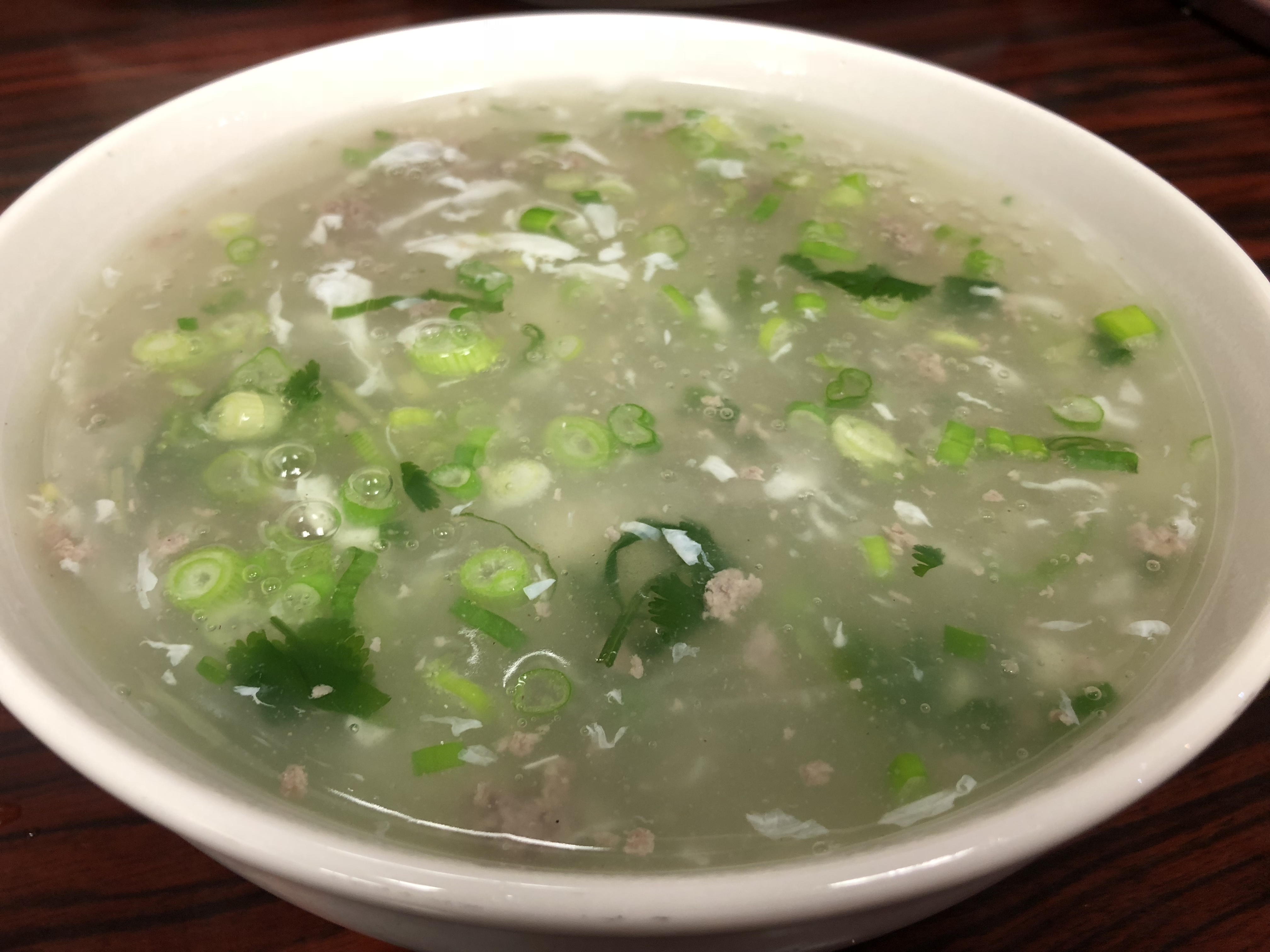 Order S3. Jade Minced Beef Soup西湖牛肉羹 food online from East Wall Chinese Cuisine store, Plano on bringmethat.com