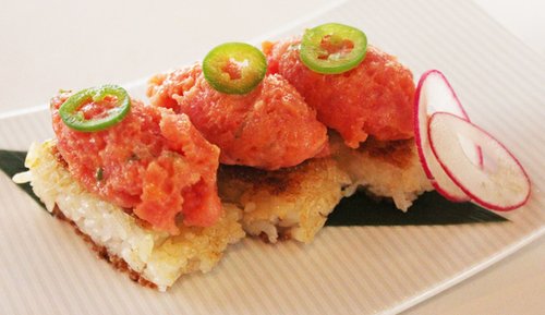 Order Crispy Rice with Spicy Tuna food online from Nonstop Sushi & Sake Bar store, Santa Monica on bringmethat.com
