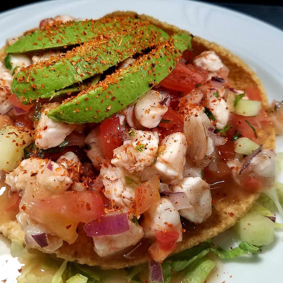 Order Ceviche Tostada food online from Toritos Mexican Grill store, San Diego on bringmethat.com