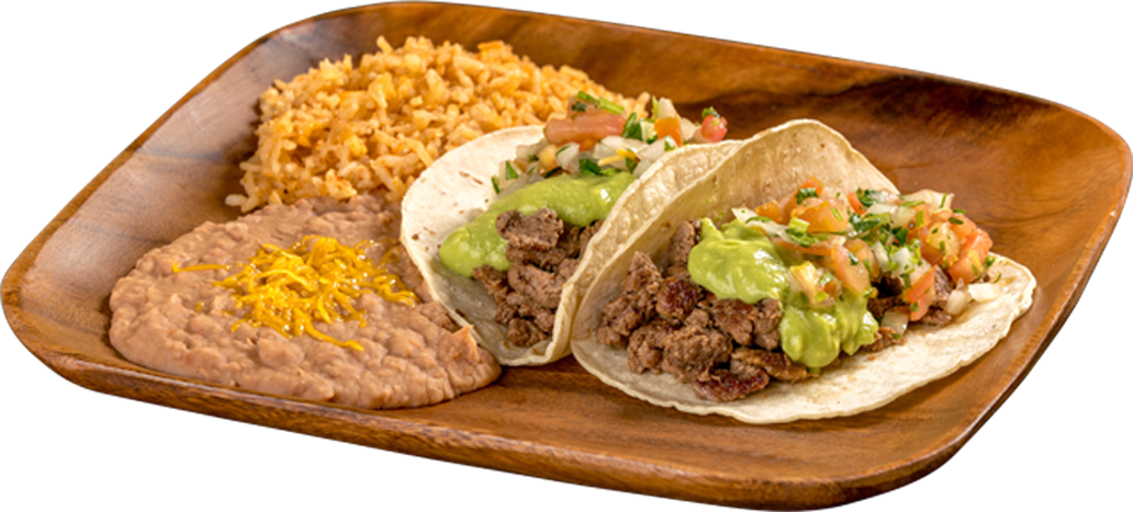 Order 18. Two Carne Asada Tacos Combination Platter food online from Filibertos Mexican Food store, Mesa on bringmethat.com