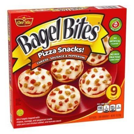 Order Bagel Bites Cheese Sausage & Pepperoni Pizza Snacks (7 oz) food online from Light Speed Market store, Marietta on bringmethat.com