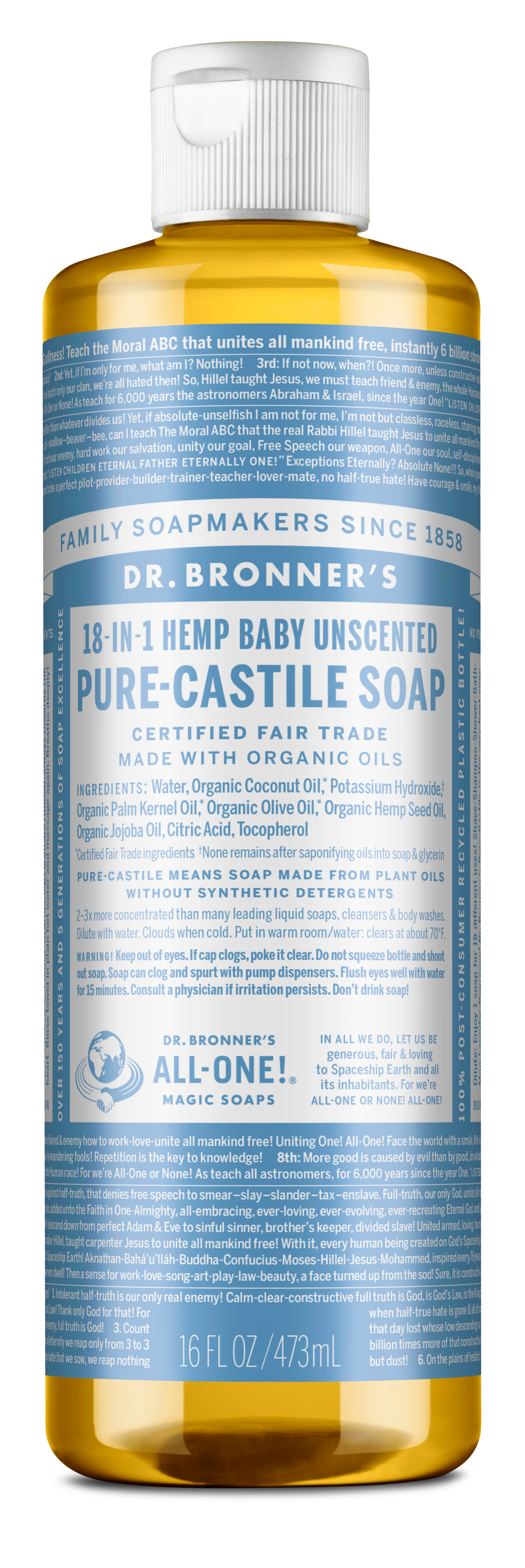 Order Dr. Bronner's Baby Unscented Pure-Castile soap, 16 fl oz food online from Rite Aid store, MILLER PLACE on bringmethat.com