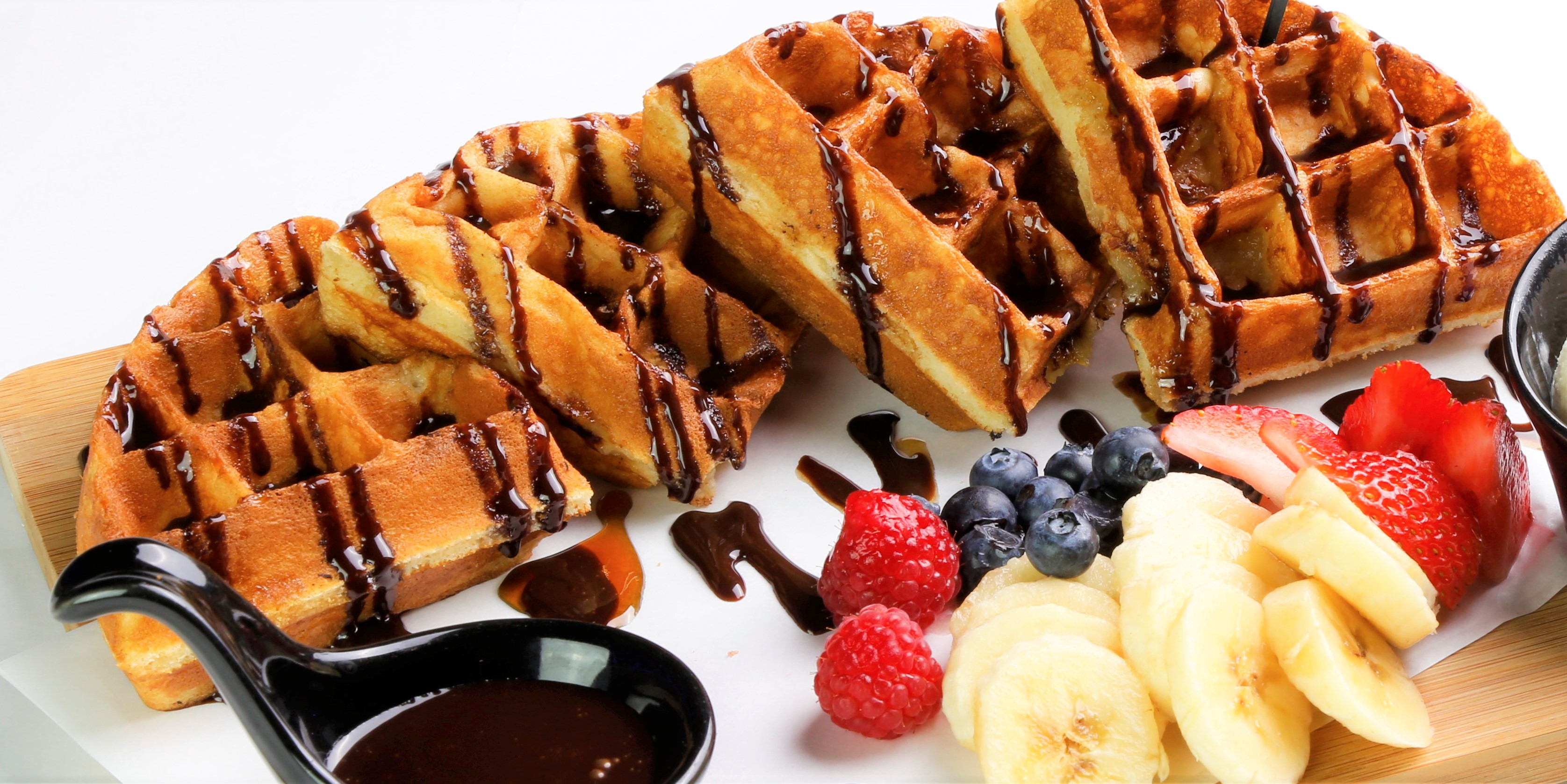 Order Banana Waffles with Chocolate Sauce food online from Who Tea store, Newark on bringmethat.com