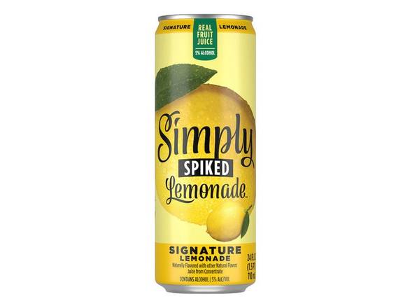Order Simply Spiked Signature Hard Lemonade - 24oz Can food online from American Spirits Beverage Co store, Dallas on bringmethat.com