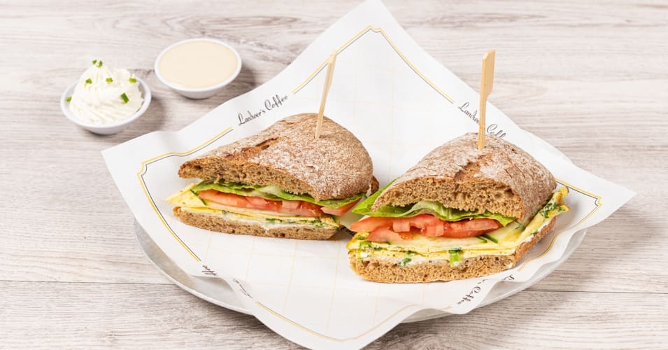 Order Herb Omelette Sandwich food online from La Creme Cafe store, Los Angeles on bringmethat.com
