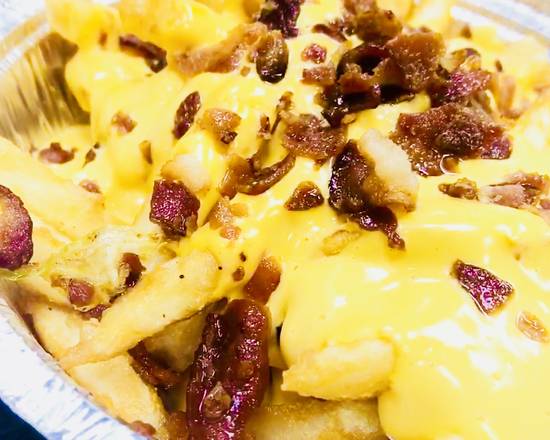 Order Side Cheesy Fries with Bacon food online from Old Country Pizzeria store, East Weymouth on bringmethat.com