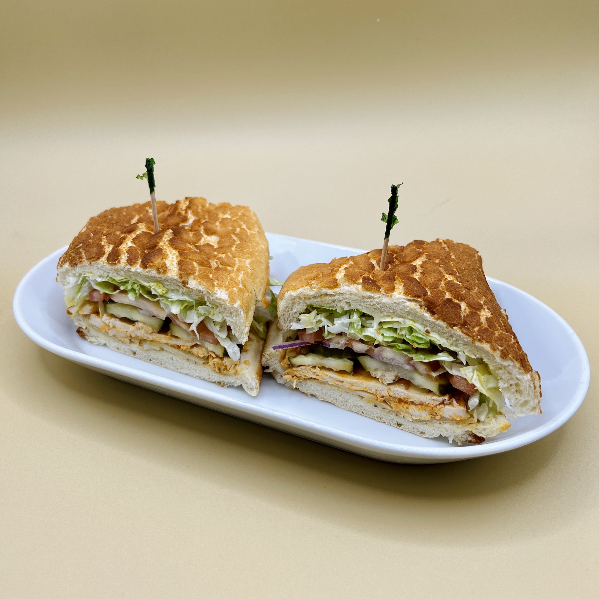 Order 19. Grilled Buffalo Chicken Sandwich food online from Spreadz store, San Jose on bringmethat.com
