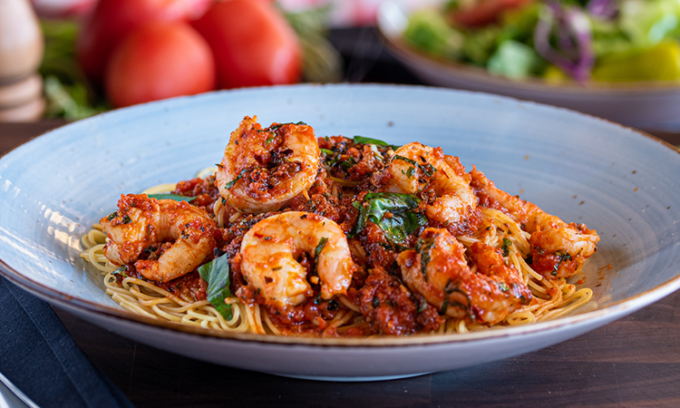 Order Shrimp Fra Diavolo food online from New York Pizzeria store, Pearland on bringmethat.com