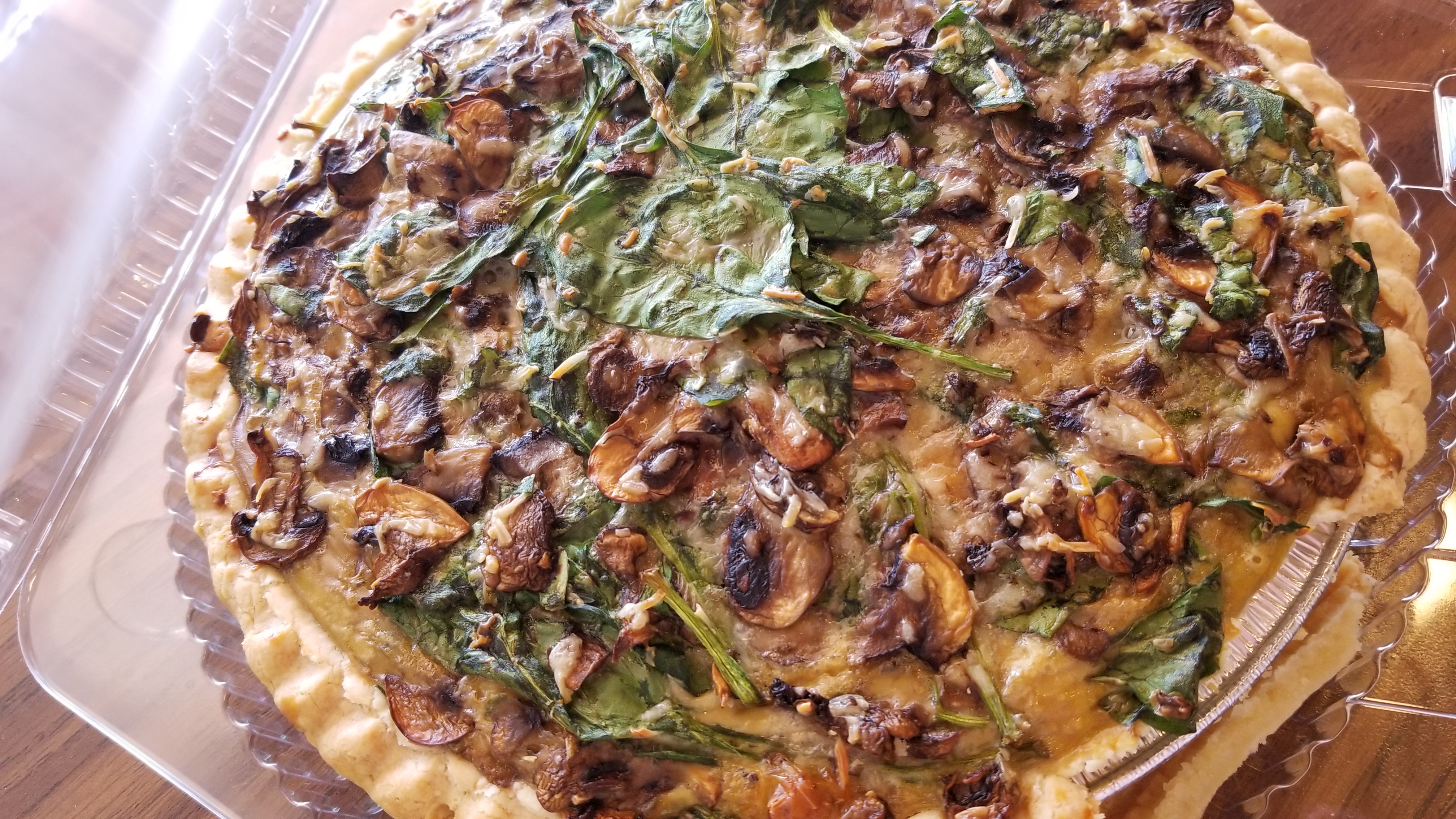 Order Whole Spinach Mushroom Quiche food online from Soup Shoppe store, Riverside on bringmethat.com