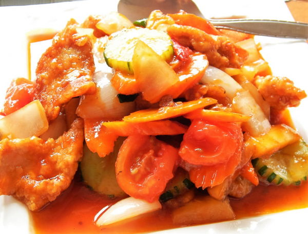Order 2. Sweet and Sour Pork with Pineapple food online from Dim Sum Palace store, New York on bringmethat.com