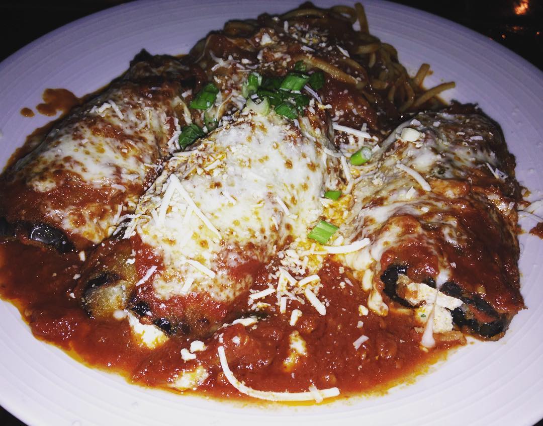 Order Traditional Eggplant Rollatini Dinner food online from 3 Brothers Pizza Cafe store, Farmingdale on bringmethat.com
