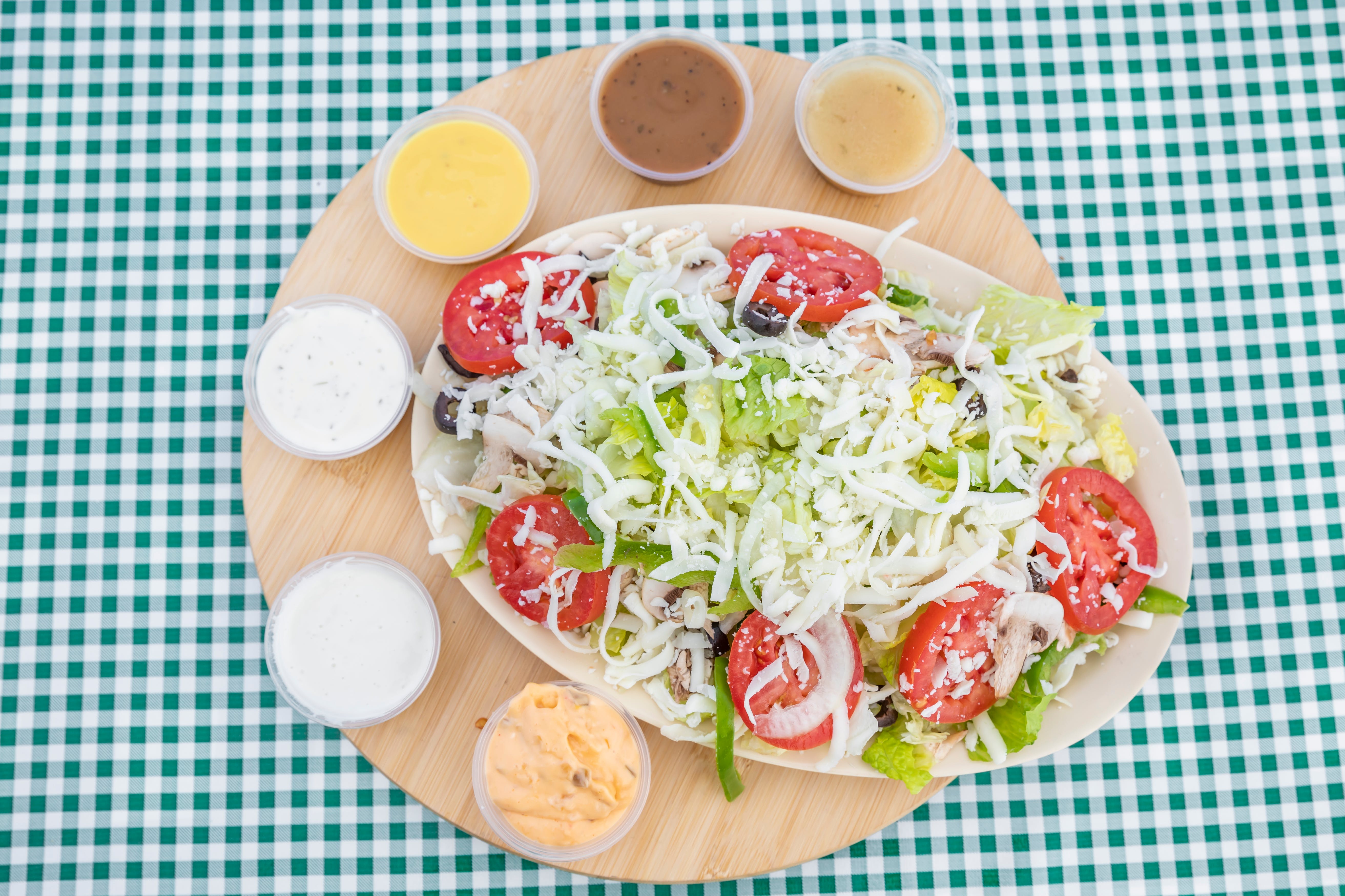 Order Super Salad - Small food online from The Pizza Store store, Laguna Hills on bringmethat.com